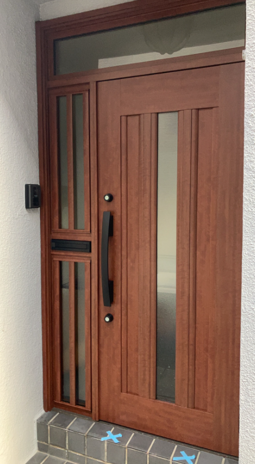 東京都北区　LIXILリシェント玄関ドアC12N型　親子ドア欄間　内窓設置